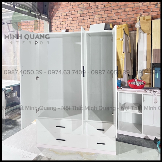 TỦ ÁO 3 CÁNH CỬA MỞ NHỰA ĐÀI LOAN QA002