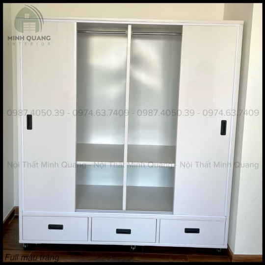 TỦ ÁO 4 CÁNH CỬA LÙA NHỰA ĐÀI LOAN QA0042