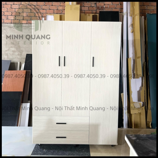 TỦ ÁO 3 CÁNH CỬA MỞ NHỰA ĐÀI LOAN QA003