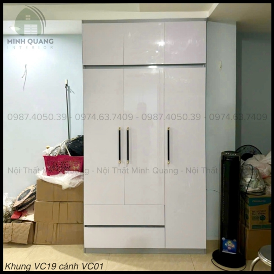 TỦ ÁO 3 CÁNH CỬA MỞ NHỰA VINCOPLASTIC QA0023