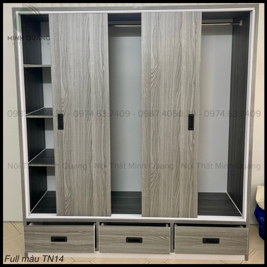 TỦ ÁO 4 CÁNH CỬA LÙA NHỰA ĐÀI LOAN  QA00063
