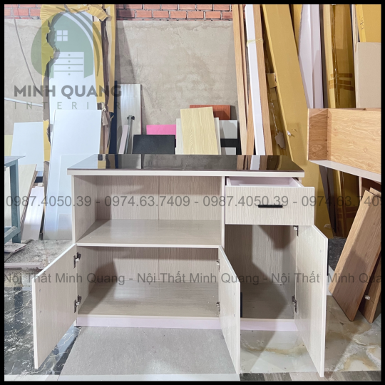 Tủ bếp mini nhựa Đài Loan mặt gạch men  MN0023