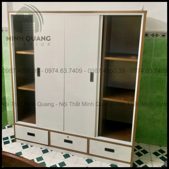 TỦ ÁO 4 CÁNH CỬA LÙA NHỰA ĐÀI LOAN QA0043