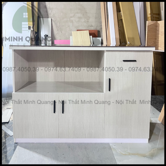 Tủ bếp mini nhựa Đài Loan mặt gạch men  MN0023