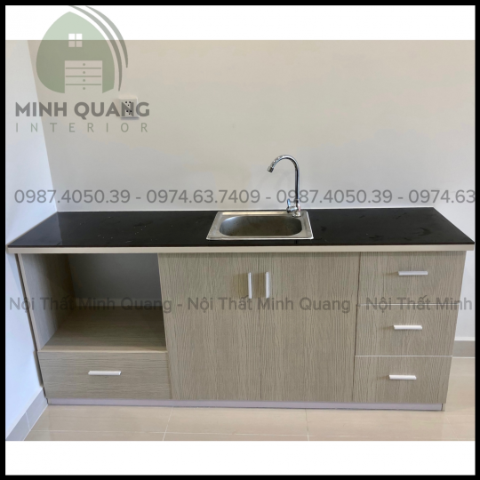 Tủ bếp mini nhựa Đài Loan mặt gạch men MN0021