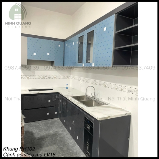 TỦ BẾP KHUNG VINCO - CÁNH PHỦ ACRYLIC AR007