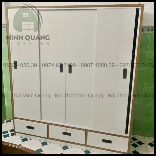 TỦ ÁO 4 CÁNH CỬA LÙA NHỰA ĐÀI LOAN QA0043