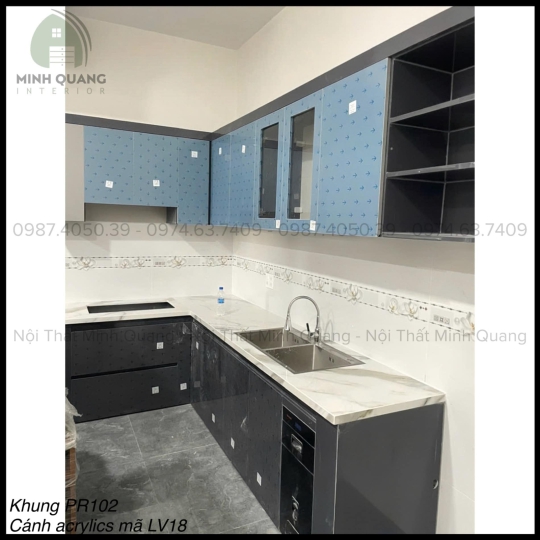 TỦ BẾP KHUNG VINCO - CÁNH PHỦ ACRYLIC AR007