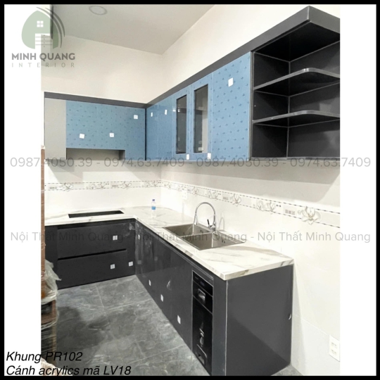 TỦ BẾP KHUNG VINCO - CÁNH PHỦ ACRYLIC AR007