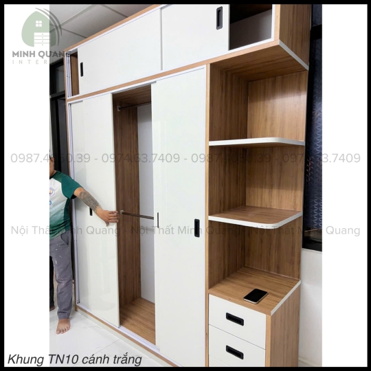 TỦ ÁO 5 CÁNH CỬA LÙA NHỰA ĐÀI LOAN QA0015