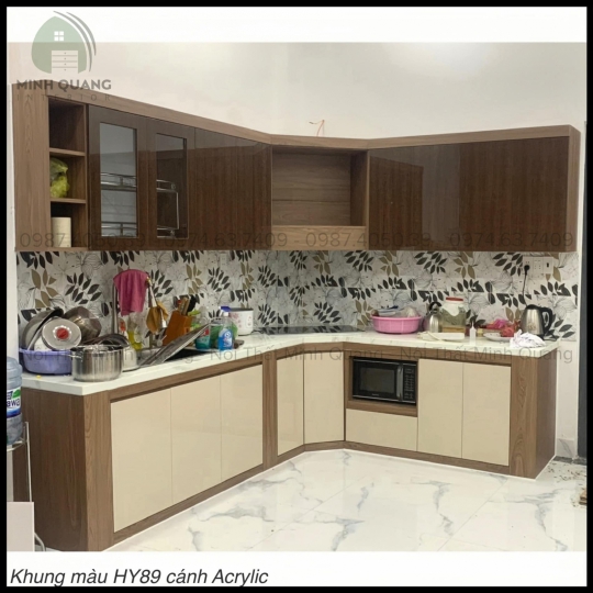 TỦ BẾP KHUNG VINCO - CÁNH PHỦ ACRYLIC AR006 