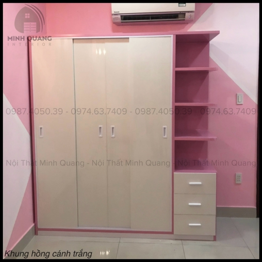 TỦ ÁO 4 CÁNH CỬA LÙA NHỰA ĐÀI LOAN QA0044