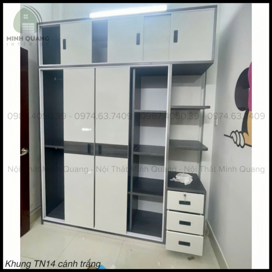 TỦ ÁO 5 CÁNH CỬA MỞ NHỰA ĐÀI LOAN QA0010