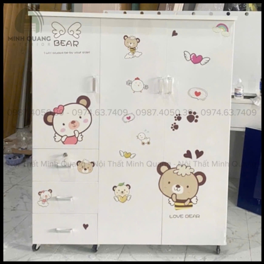 TỦ QUẦN ÁO TRẺ EM NHỰA ĐÀI LOAN TE002