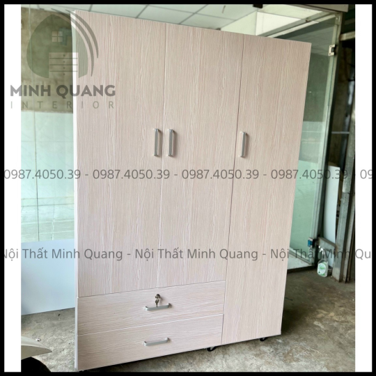 TỦ ÁO 3 CÁNH CỬA MỞ NHỰA ĐÀI LOAN QA001