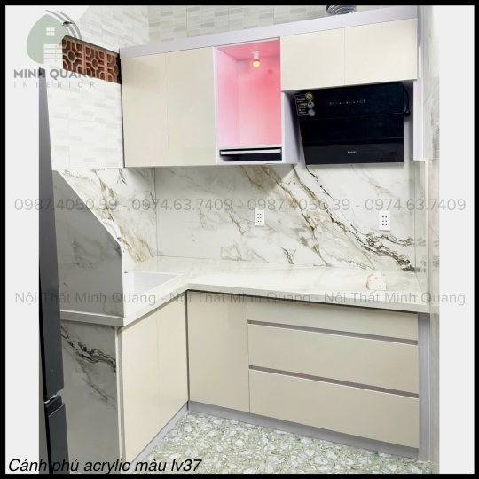 TỦ BẾP KHUNG VINCO - CÁNH PHỦ ACRYLIC AR001