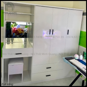 TỦ ÁO LIỀN BÀN HỌC NHỰA ĐÀI LOAN QA0028